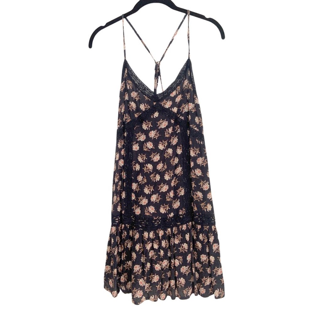 Floral & Lace Boho V-Neck Adjustable Straps Sleeveless Dress